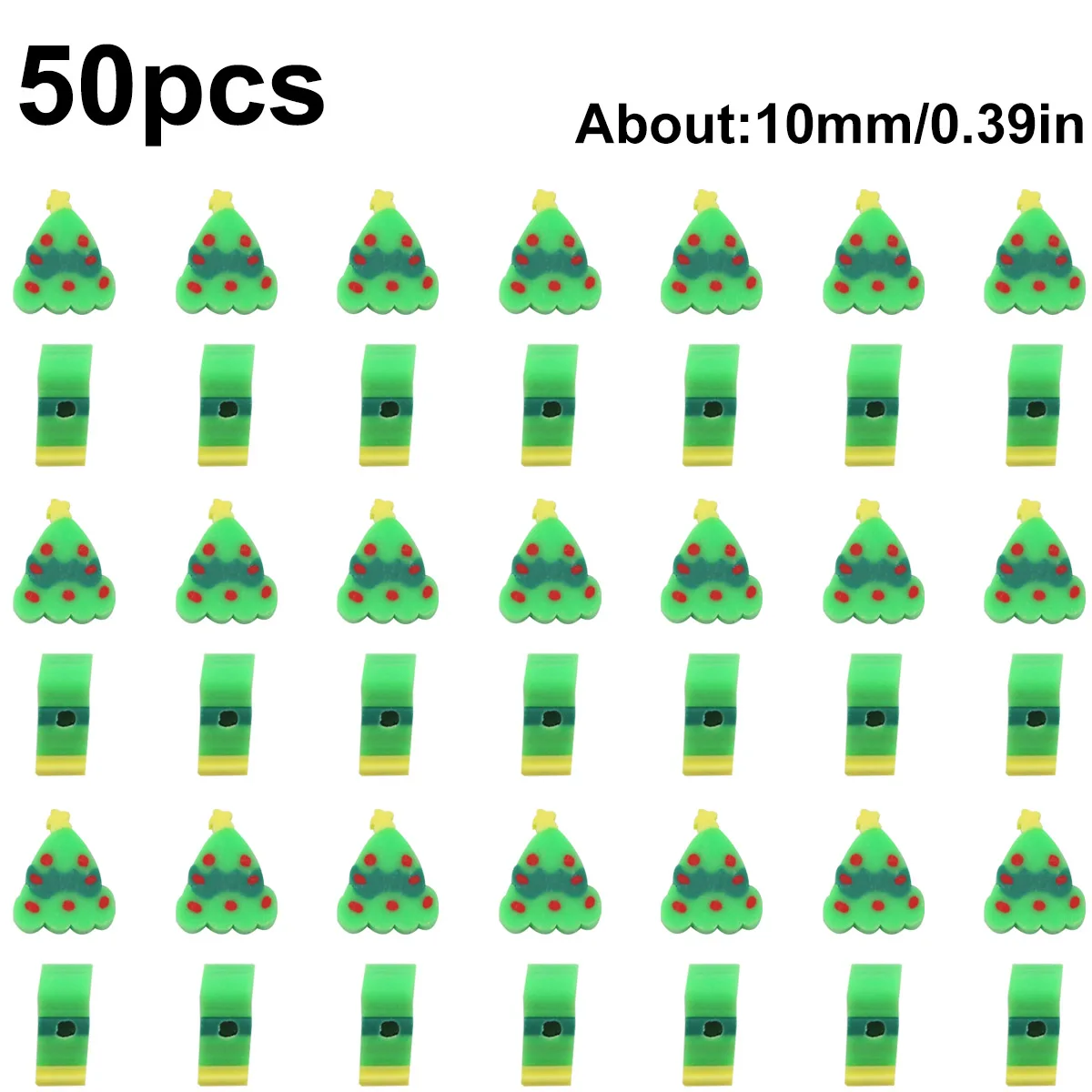 Зеленые Бусины-разделители из полимерной глины на рождественскую елку для