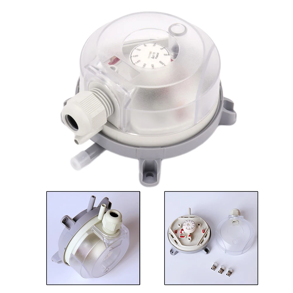 Регулируемый реле давления с фитингами для труб 1 шт. 20-500 Па дифференциал воздуха