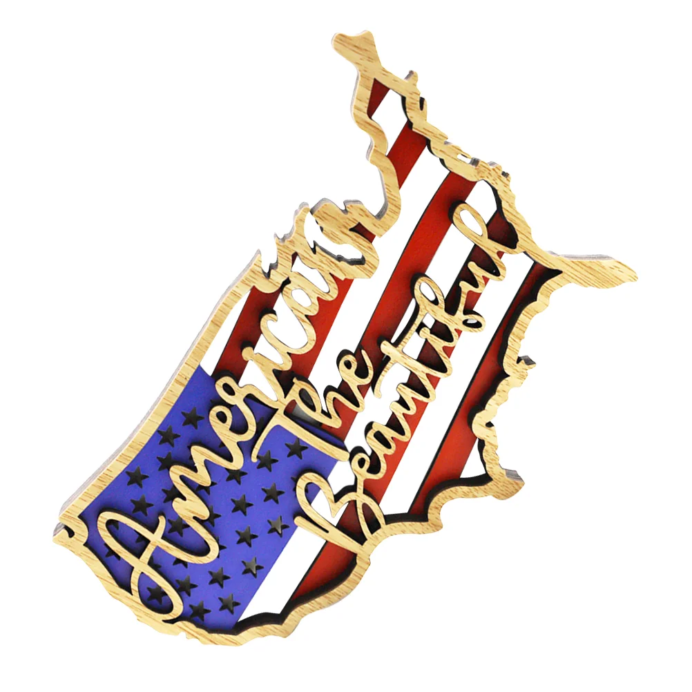 

Патриотический деревянный американский флаг День Независимости Настольный Декор для дома офиса кафе