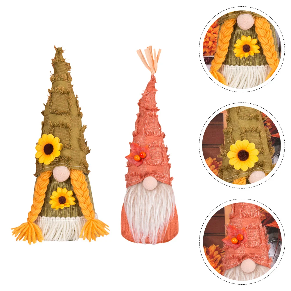 

Rudolph Thanksgiving Day Gnome Plush Gnomes Decorative Table Centerpiece Autumn Elf Dwarf