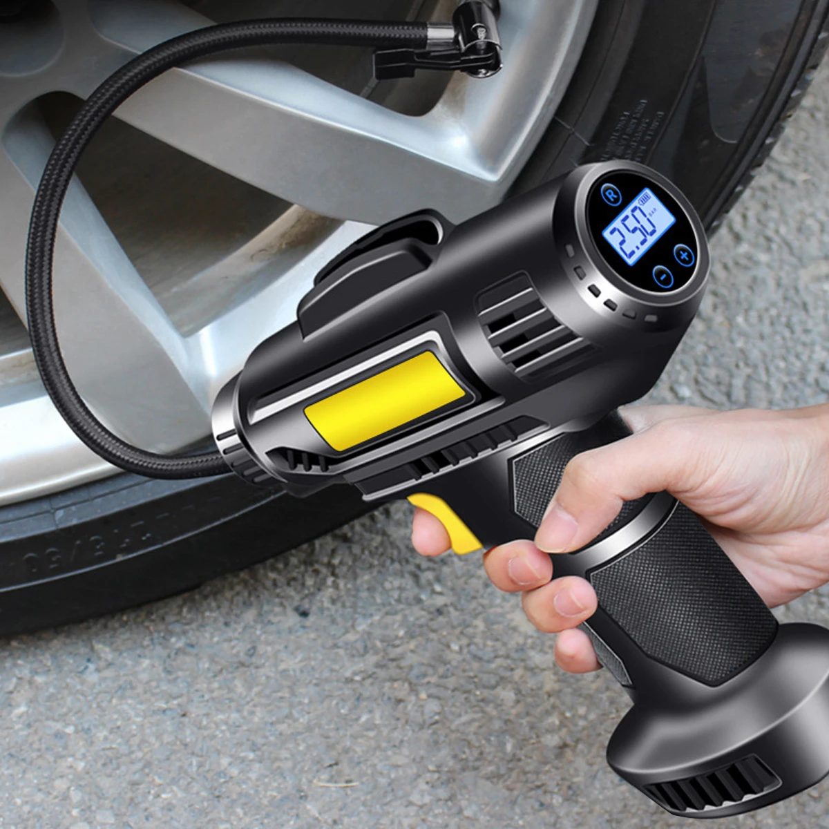 2000mah Usb Rechargeable Handheld Digital Car Tire Air Pump