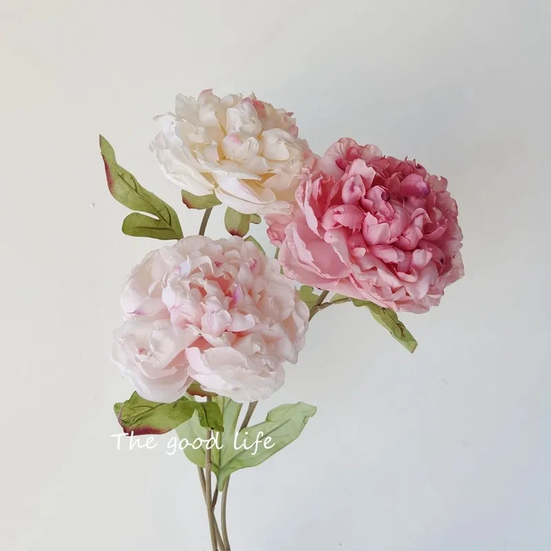 

American style 62cm tall elegant artificial flowers stem peony for home wedding decoration
