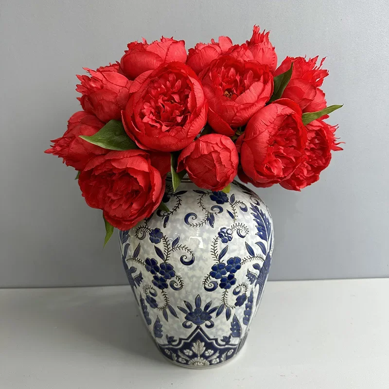 Высококачественные искусственные цветы букет из шелковых пионов Свадебные