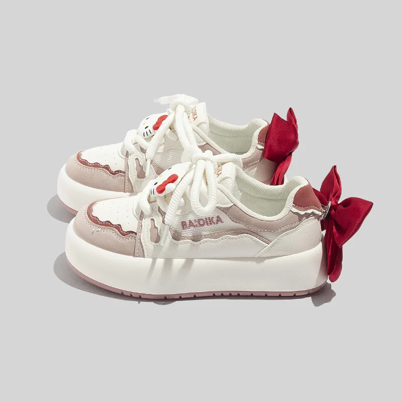 

Anime Kawaii Sanrio Hello Kitty Cartoon Women's Shoes Spring Autumn New Student Retro Heightening Sneakers Fashion Casual Shoes