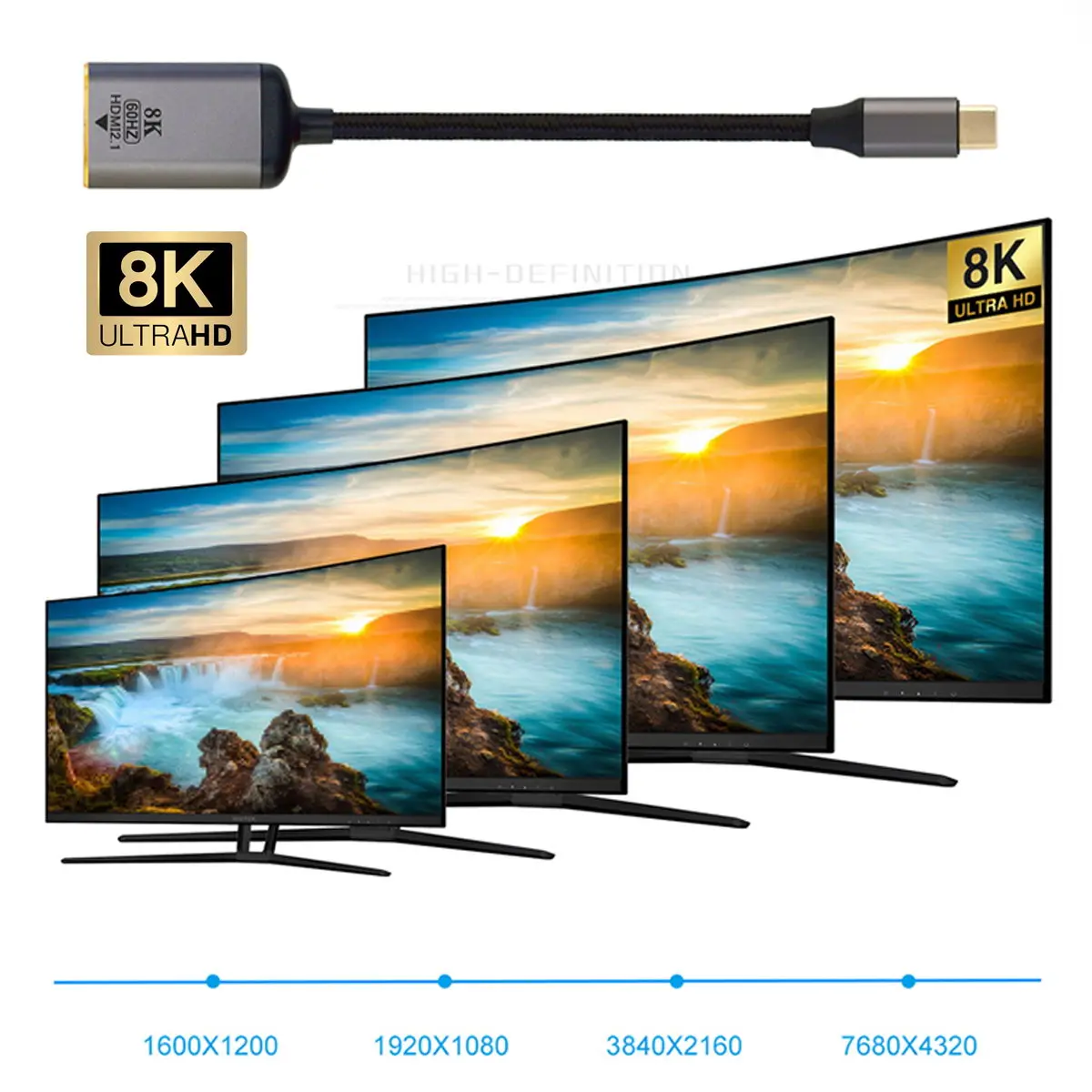 Кабель Zihan USB4 USB-C Type-C папа для HDTV 2 0 мама кабель дисплей 8K 60 Гц UHD 4K монитор