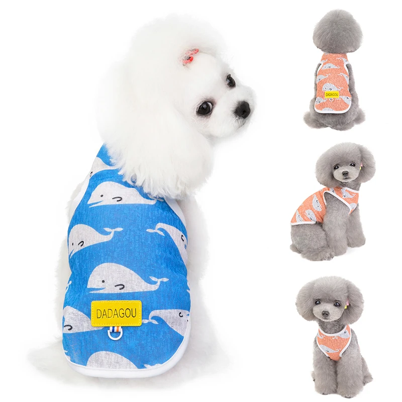 

Cute Printed Summer Pets tshirt Puppy Dog Clothes Pet Cat Vest Cotton T Shirt Pug Apparel Costumes Dog Clothes for Small Dogs