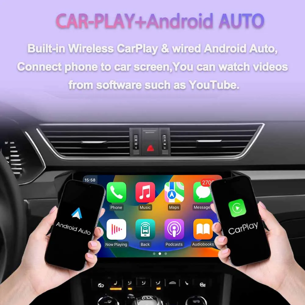 Фото Для Jeep Cherokee 5 KL 2015-2018: Автомагнитола Android 16 с GPS-навигацией, Carplay, 4G, Wi-Fi, Bluetooth, видео 2K №3