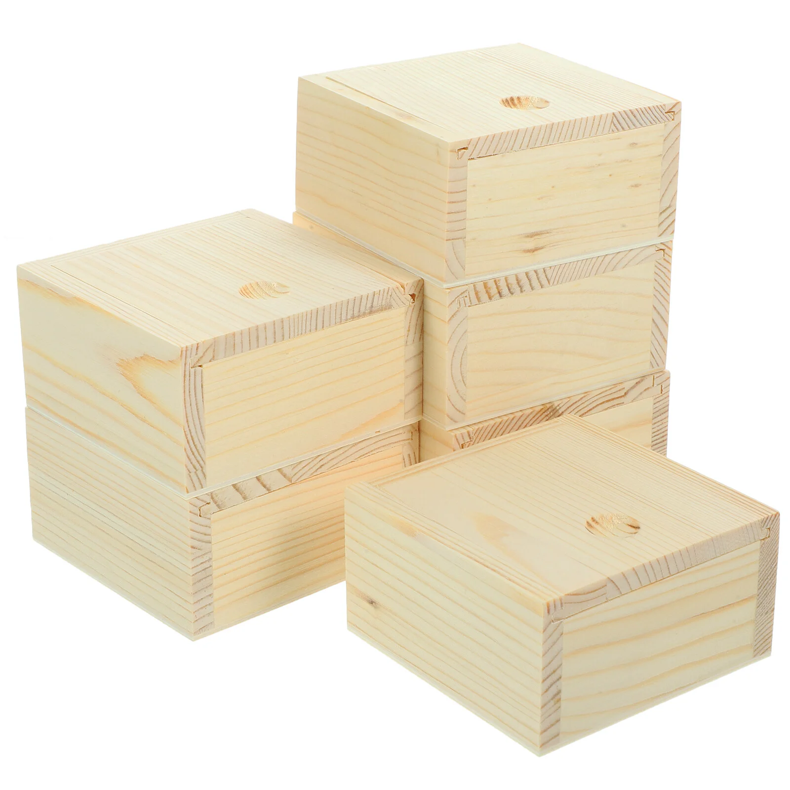 

Small Wooden Box Simple Styled Multipurpose Square Storage Items Organizer Pine Container