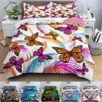 butterfly bedding set 3d love heart duvet cover quilt cover with zipper queen double comforter sets kids christmas best gifts