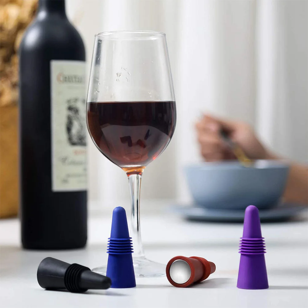 

4pcs Reusable Stoppers Silicone Stopper Beverage Bottle Stoppers