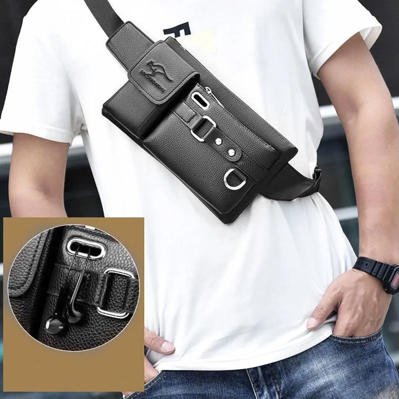 

Travel Shoulder Bag Double-sided Multifunctional Messenger Bag Men Waterproof Shoulder Bag Business Multi-layer Men Shoulder Bag