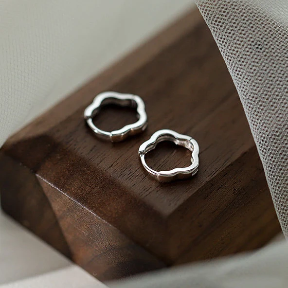 Серьги-кольца PONYKISS из настоящего серебра 925 пробы с цветочным узором для женщин, Классические Вечерние ювелирные изделия с растениями, минималистичные аксессуары