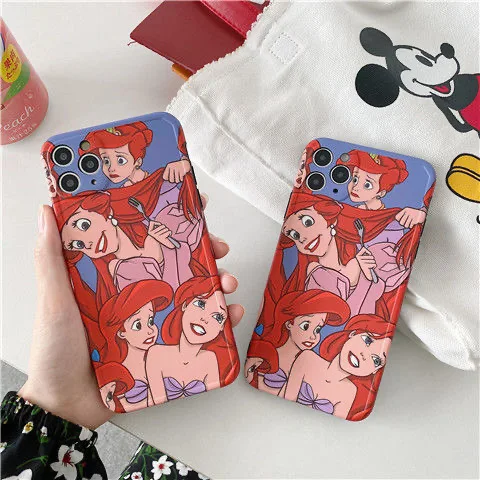 

Disney Princess Fashion Cartoon Phone Cases For iPhone12 11 Pro Max Mini XR XS MAX 8 X 7 SE 2022 Silica Gel Female Girls Cover