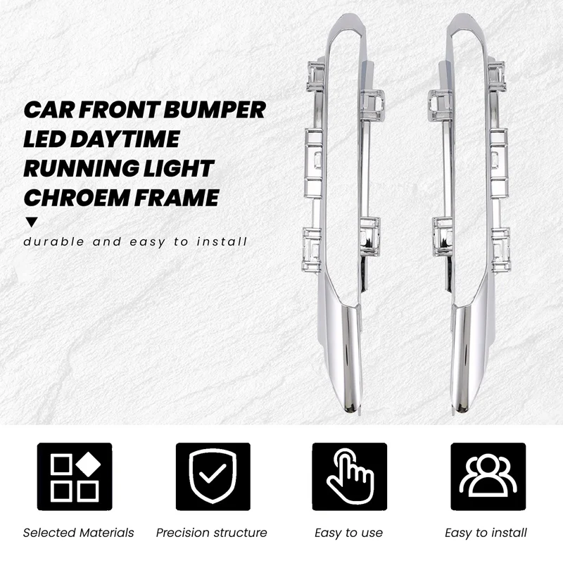 1 пара передних дневных ходовых огней противотуманная фара хромированная рамка