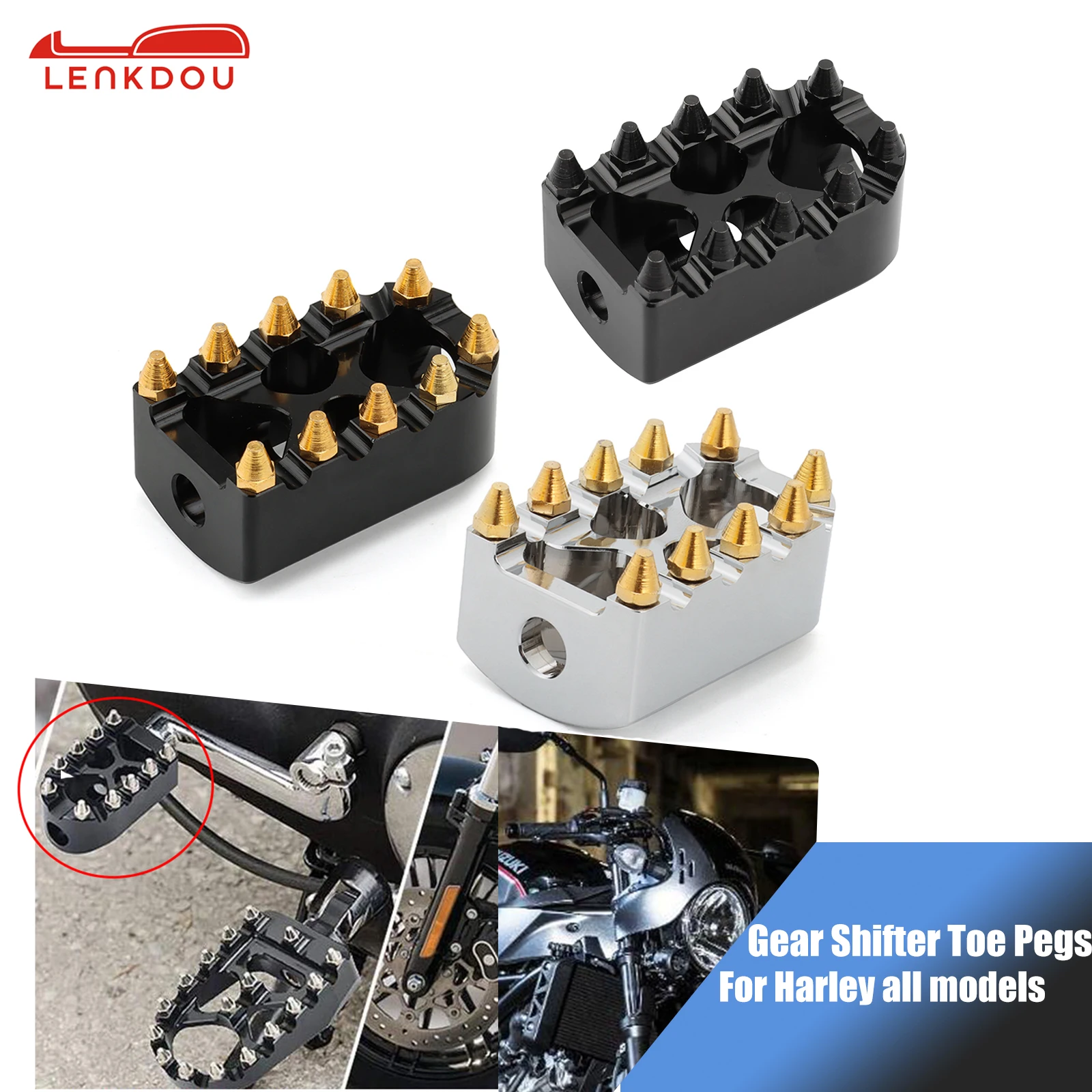 

For Harley Touring Road Glide Sportster 883 Softail Dyna MX Style Gear Shifter Toe Pegs Footpegs Pedal Motorcycle Accessories