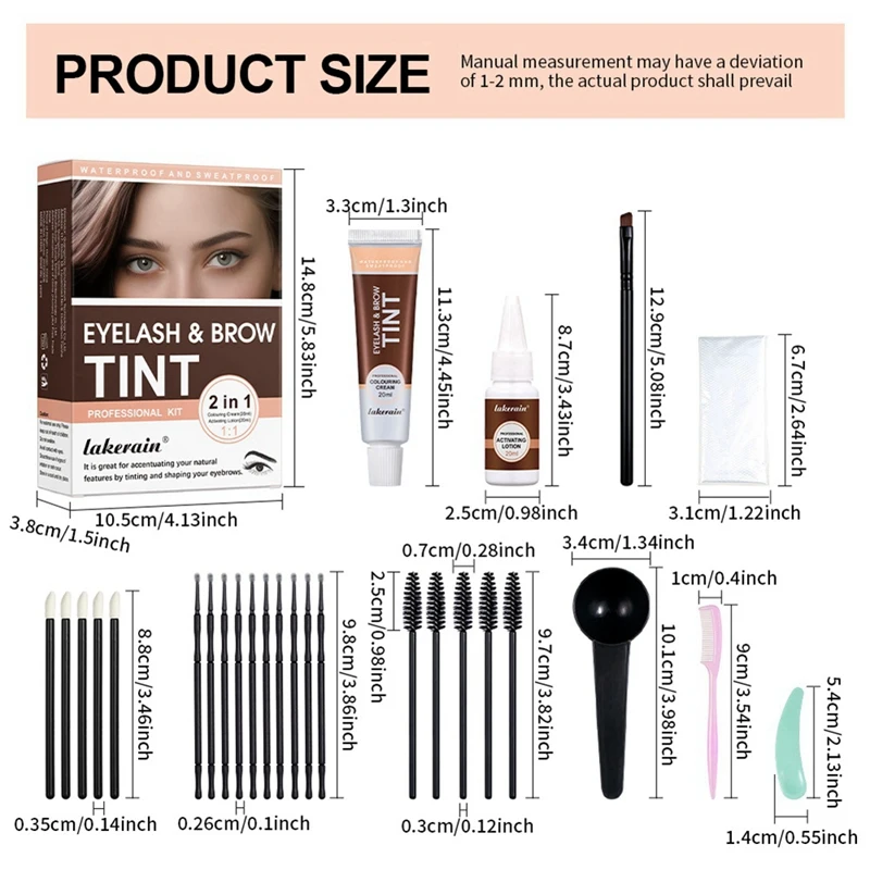 Lakerain обновленный набор для ресниц и бровей 2 в 1 натуральных густых долговечных