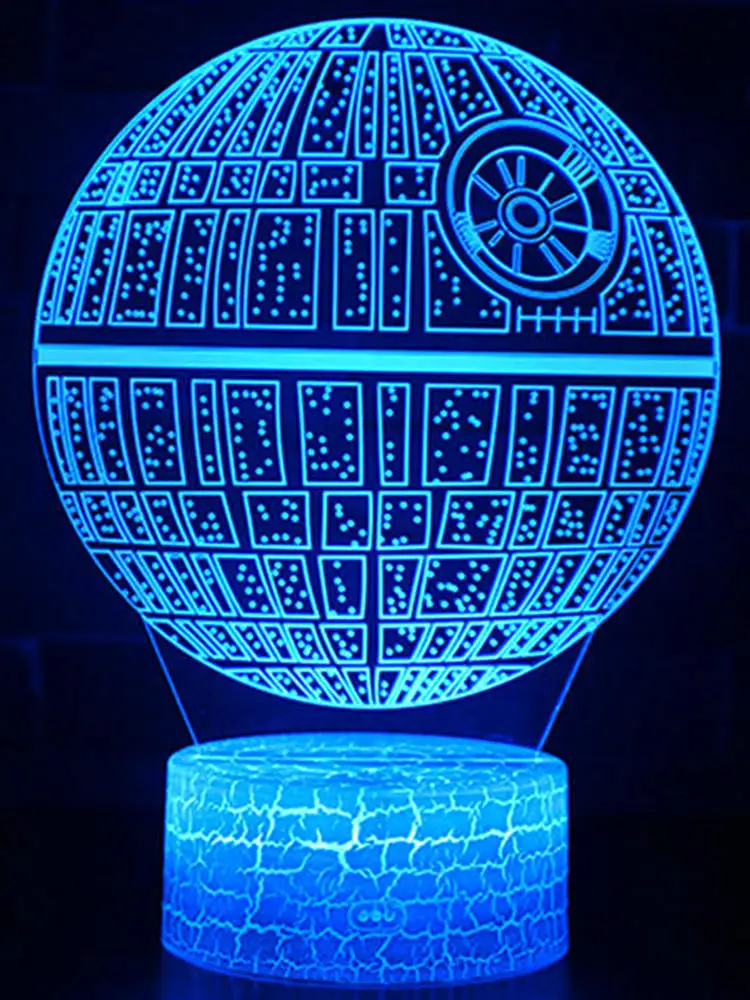 

New Planet Death Star Night Light 3D Color LED Gift Light Touch remote control lamp