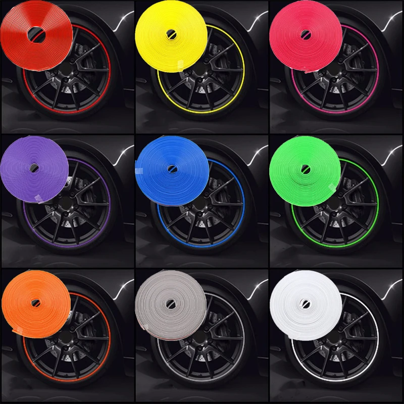 

Universal Wheel Rims Protector Decor Strip Rubber Trim Durable Car Vehicle Color Tire Guard Line Car Styling Exterior Parts