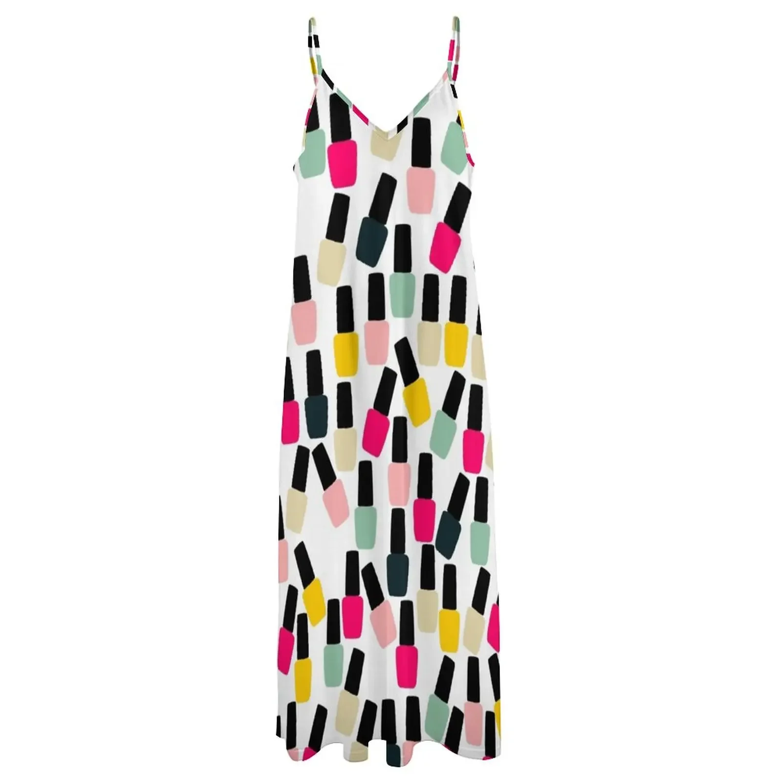 Милое платье без рукавов с лаком для ногтей платья женщин 2025 женское элегантное и