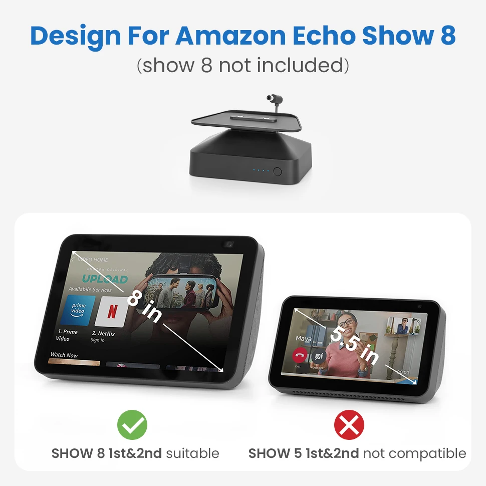 Фото Настольный держатель GGMM SONOC для Echo Show 8, магнитная подставка 1-го и 2-го поколения, регулируемый угол наклона, противоскользящее основание, аксессуары Alexa №5