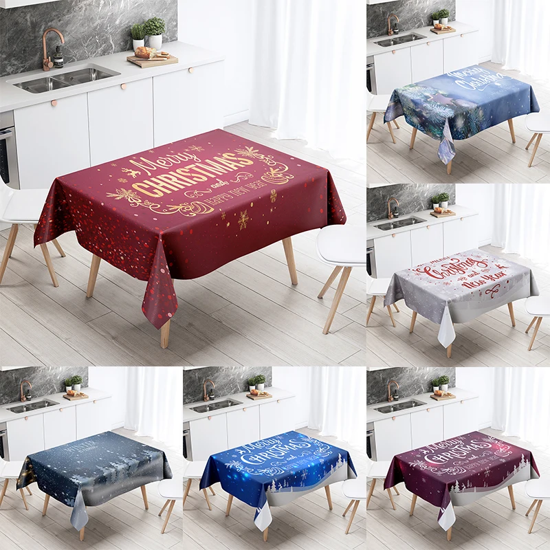 

Tablecloth Christmas Printed Tablecloth Rectangular Oilcloth Tablecloth Banquet Party Atmosphere Tablecloth Decoration