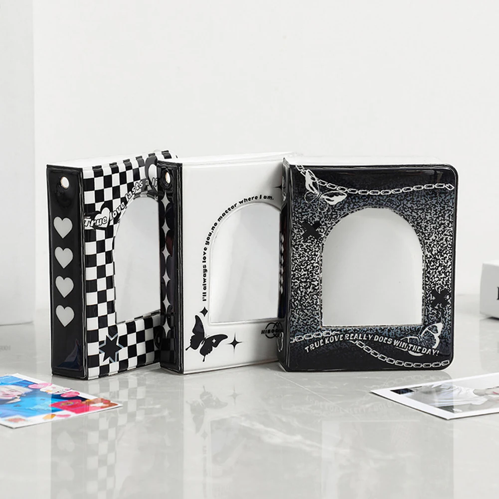 

Black Checkerboard Photo Album 3 Inch Kpop Idol Photocard Binder Mini Korean Version Photocard Binder 40 Pockets Cards Storage