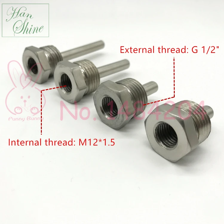 Термохолодильник из нержавеющей стали OD=7MM ID=5.9MM BSP 1/2 Резьбовой зонд 10мм 20мм 50мм 100мм 150мм Кабельная гландия SUS304 Наполнительной рукав на.