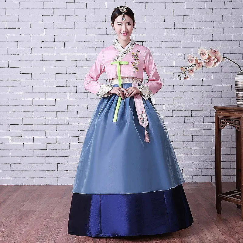 

Женское вышитое традиционное платье Hanbok Four Seasons Корейская одежда Пакистанская одежда для женщин