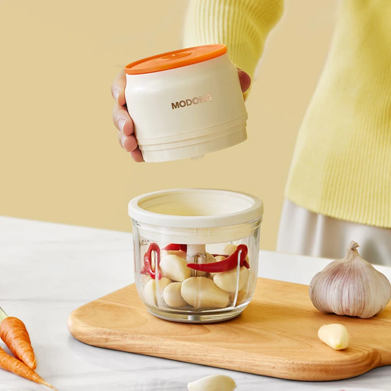 Бытовая мясорубка MODONG измельчитель портативная стеклянная чаша 45 Вт