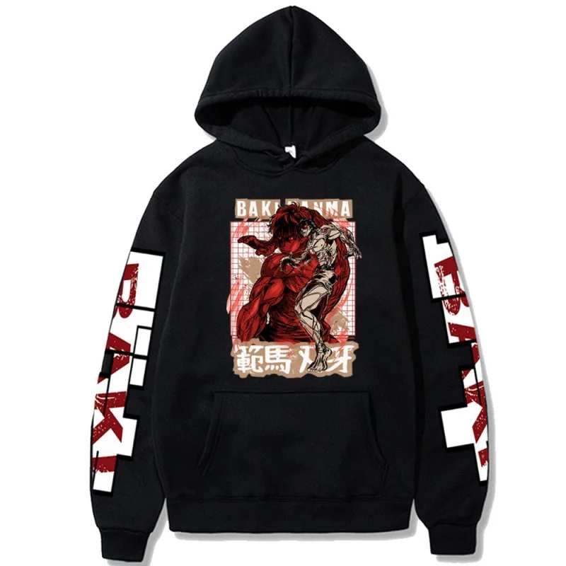 

Cosplay Baki the Grappler Hoodies Men Boy Pullovers Casual Tops Streetwear Hoodie Daily Anime Clothes Autumn Winter