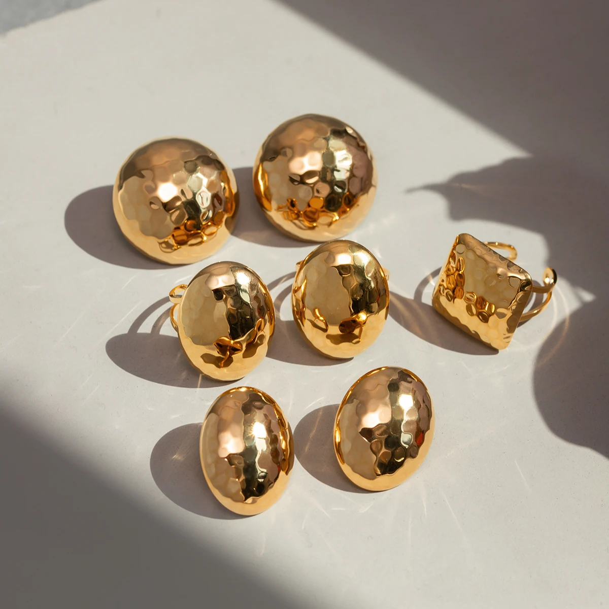 Женское Винтажное Открытое Кольцо Из Нержавеющей Стали С Геометрическим Узором