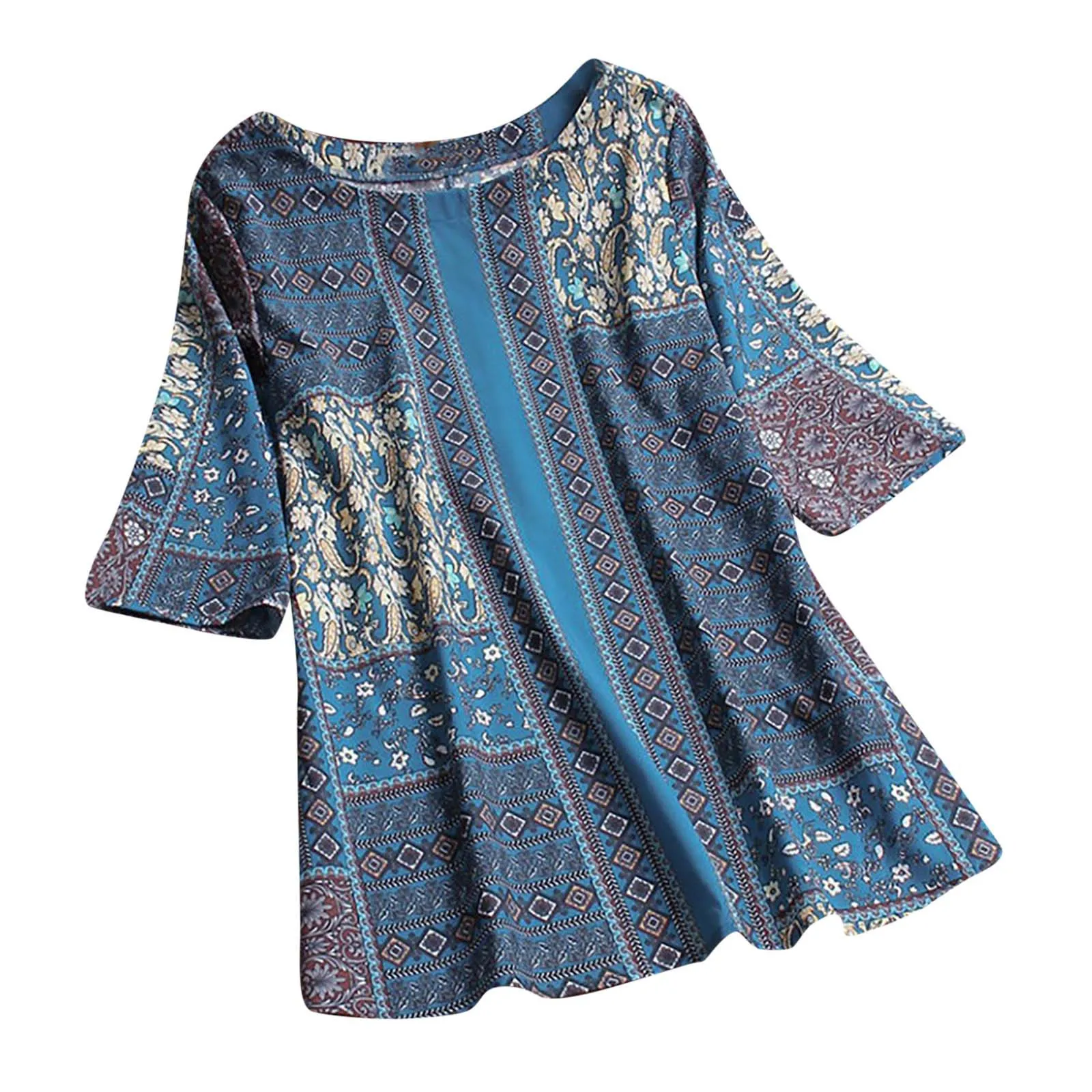 

Women TopsButtons Three Quarter Sleeve PartyBasic Tops Blouse Womens Long Sleeve Purple Tops