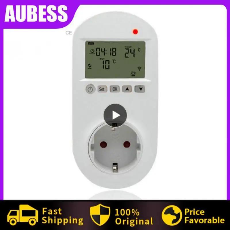 

2/3/5PCS Remote Control Smart Heater Plug Ntc Sensor Electric Floor Heating Plug Lcd Light Display Wifi Thermostat Socket 16a