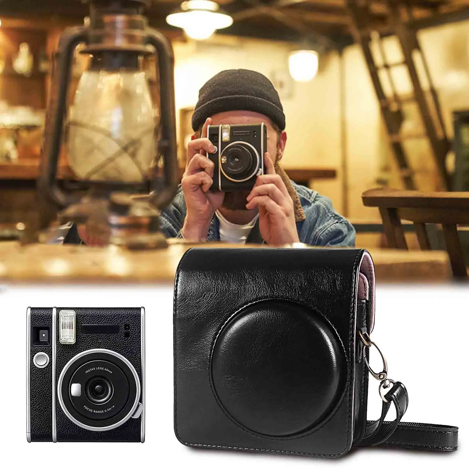 

Чехол для Камеры моментальной печати Fujifilm -Instax Mini 40, Наплечная Сумка, чехол из искусственной кожи, защитный чехол для мгновенной печати с пле...