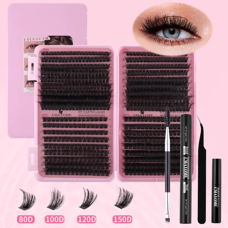 Набор для наращивания ресниц DIY кластеры Смешанный набор отдельных с клейкой и
