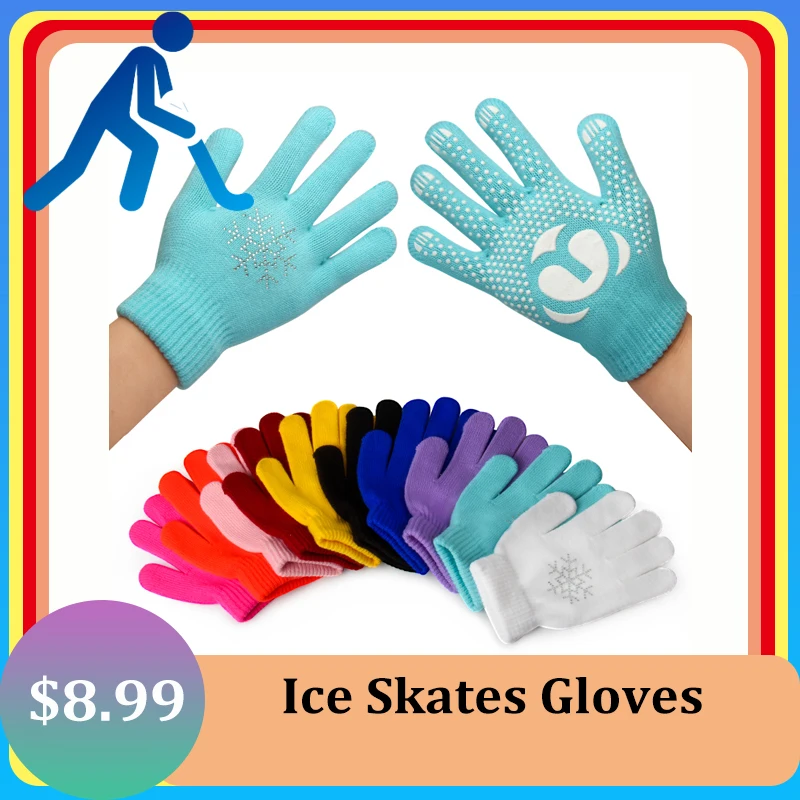 2022 magie Eis Eiskunstlauf Handgelenk Handschuhe Training Warme Hand Protector Thermische Sicherheit Für Kinder Mädchen Jungen Strass Nicht-stick