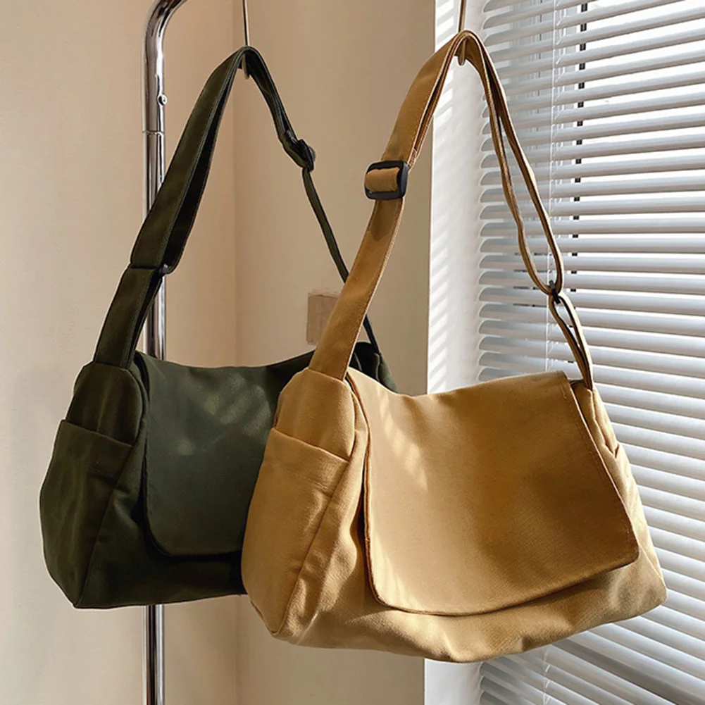 

Холщовые сумки-мессенджеры, модная сумка-книжка для школы, повседневные сумки через плечо, вместительные простые сумки из ткани «Оксфорд», ...