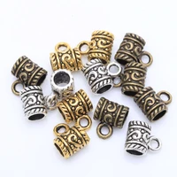 50pcs tibetan silver big hole flower bracelet bails pendant connector charms for jewelry making diy accessories findings