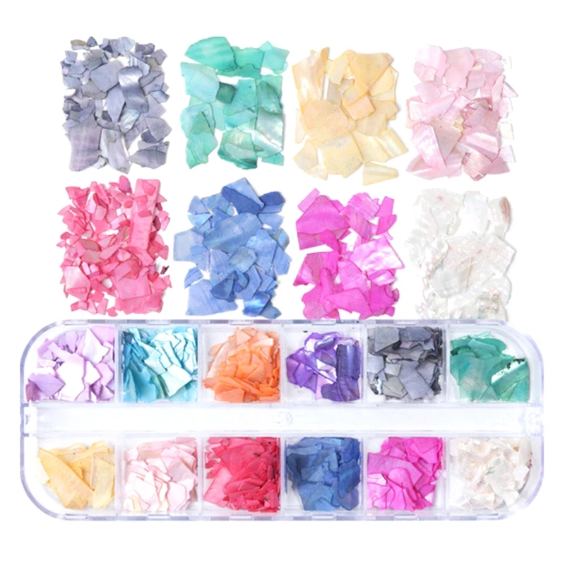 RXJC Нерегулярные ломтики морской раковины из морского ушка 3D дизайн ногтей для