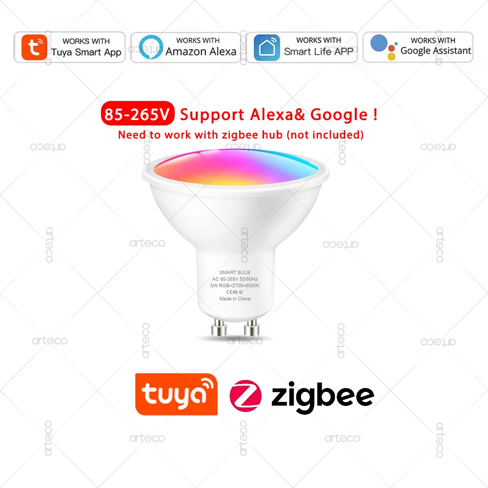 

arteco Светодиодная лампа GU10 WIFI Zigbee Bluetooth