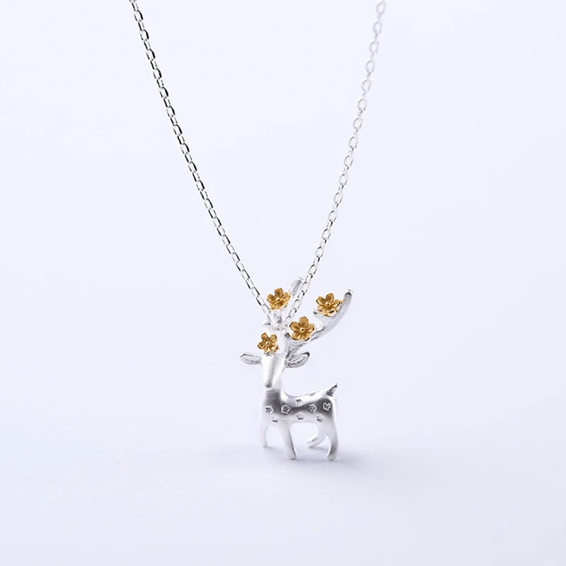 Лидер продаж ожерелье серебряного цвета цветок олень искусственное