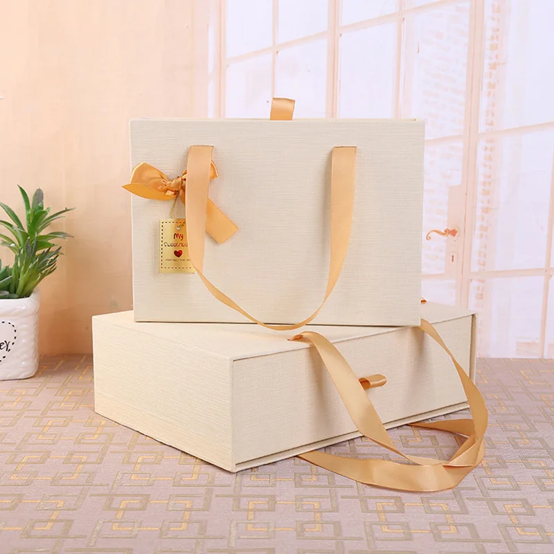 Festive Bag Gift Box Birthday Gift Box Rectangular Retro Cowhide Drawer Packaging Gift