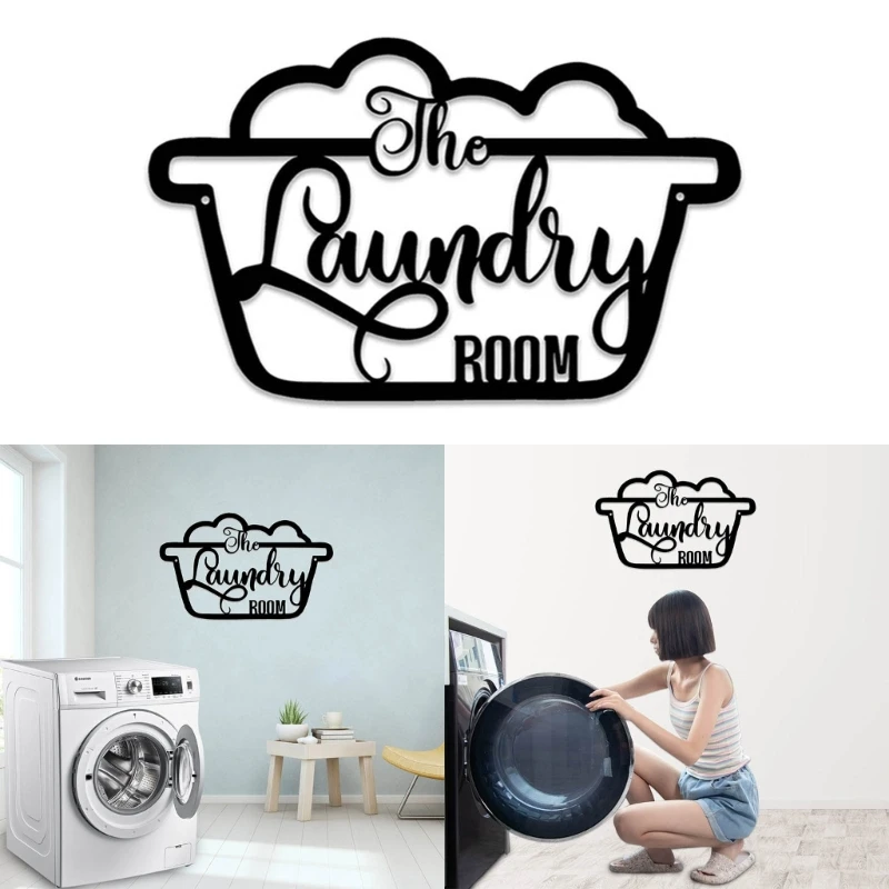 

Metal The Laundry Room Sign Wall Art Decor Hanging Pendant Crafts Accessory