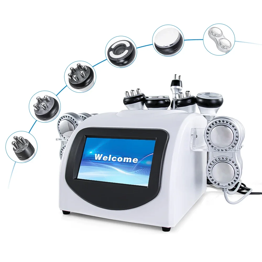 

6 in 1 High Quality 80k / 40k Vacuum Cavitation System Body Shaping Cavitation Slimming- Machine 80k with 6 EMS Pads