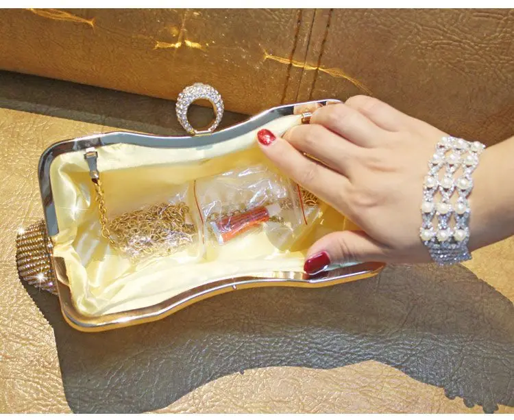 2023 new diamond-encrusted dinner bag chain bag diamond clutch bag rhinestone woman's bag party dress small bag bride's bag