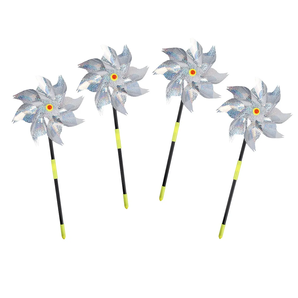 

4pcs Windmill Bird Repeller Wind Power Reflective Bird Repellent Windmill Bird Repellent Tool Bird Repeller for Garden