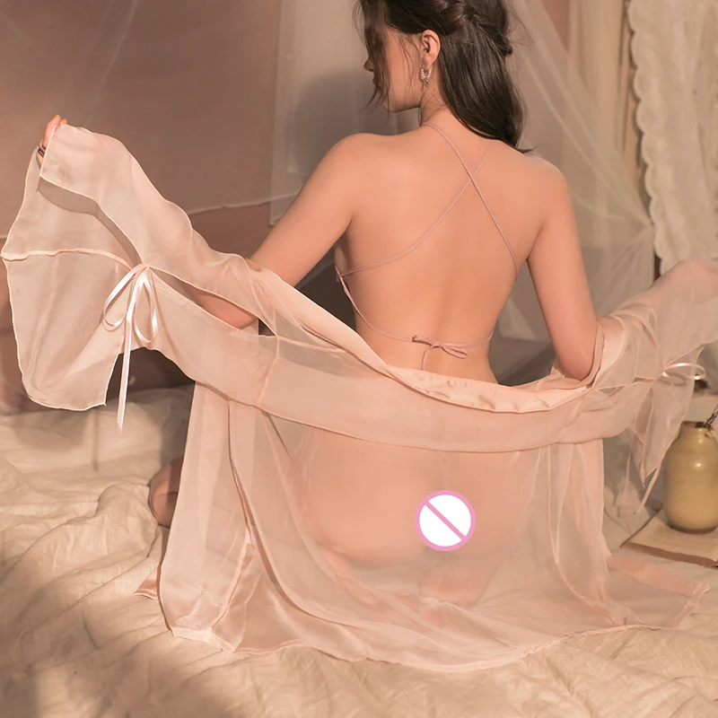 Женский сексуальный комплект нижнего белья трусики халат красивая китайская