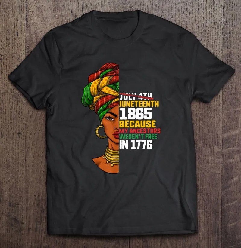 

Не 4 июля 1865, потому что мои предки были свободны в 1776 году, ретро винтажная Черная Женская Мужская футболка, Мужская хлопковая футболка