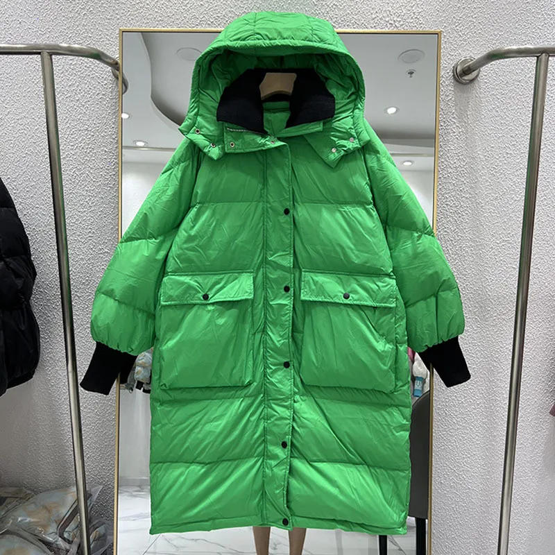 Long Hooded Parkas Women 2022 Winter Jacket Cotton Padded Zipper Female High Quality Thick Warm Solid Casual Outwear Coat Female