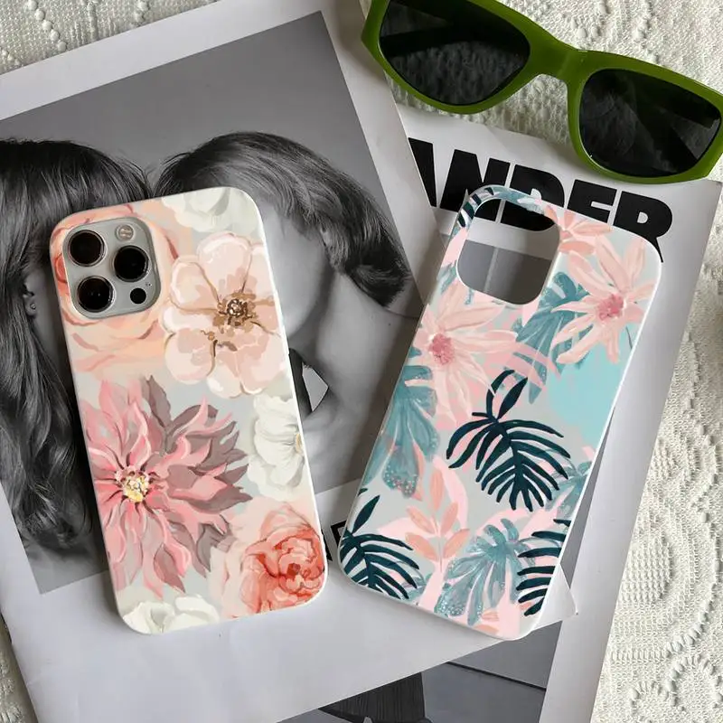 

Чехол для телефона с цветочным рисунком, белый чехол для iphone 6, 6s, 7, 8 plus, xr, x, xs, 11, 12, 13, mini pro max